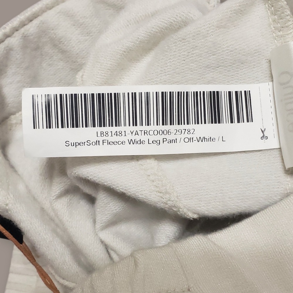 NWT Quince SuperSoft Fleece Wide Leg Pant Off-White Womens Large Pockets - Picture 6 of 11